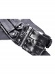 Black Glossy PU Leather Zippered Adjustable Rope Punk Style Motorcycle Belt