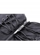 Sexy Black PU Leather Front And Rear Eyelet Adjustable Cross Straps With Metal Zipper Punk Style Corset