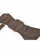 Vintage Brown Wide Brimmed Double Row Metal Eyelet Buckle Back Cross Tie Punk Style Tight Belt