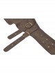 Vintage Brown Wide Brimmed Double Row Metal Eyelet Buckle Back Cross Tie Punk Style Tight Belt