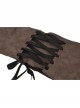 Vintage Brown Wide Brimmed Double Row Metal Eyelet Buckle Back Cross Tie Punk Style Tight Belt