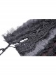 Black And Purple Woven Splicing PU Leather Front And Center Metal Zipper With Adjustable Tie Ropes At The Back Gothic Lace Corset