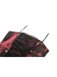 Black And Red Dyed Front Center Frilled Back Adjustable Tie Punk Style Slim Fit Top