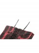 Black And Red Dyed Front Center Frilled Back Adjustable Tie Punk Style Slim Fit Top