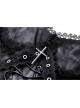 Sexy Black See Through Spider Web Print Pattern With Exquisite Lace Decoration On The Chest Punk Style Suspender Dress