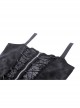 Sexy Black See Through Spider Web Print Pattern With Exquisite Lace Decoration On The Chest Punk Style Suspender Dress