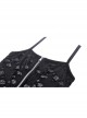 Black Personalized Ripped Woven Fabric With White Cross On The Chest Gothic Style Cross Strap Dress