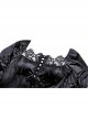 Gorgeous Retro Black Velvet Patchwork Lace Front Strap Embellished Gothic Style Long Sleeved Dress