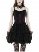 Sexy Black And Purple Nylon Lace Front And Back Cross Tie Decorated Gothic Style Mini Dress