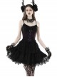 Sexy Black And Purple Nylon Lace Front And Back Cross Tie Decorated Gothic Style Mini Dress