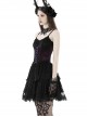 Sexy Black And Purple Nylon Lace Front And Back Cross Tie Decorated Gothic Style Mini Dress