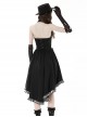 Black Sexy Cross Tie Striped High Low Hem Punk Style Prom Dress