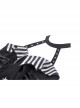 Black Sexy Cross Tie Striped High Low Hem Punk Style Prom Dress