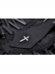 Black Sexy Cross Tie Striped High Low Hem Punk Style Prom Dress