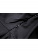Simple Black And Green Stand Collar Pleated Gothic Style Long Sleeved Dress With Tail