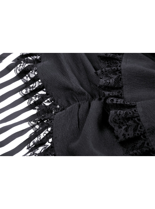 Black Halter Neck Cross Pattern Lace Front And Back Gothic Prom Dress
