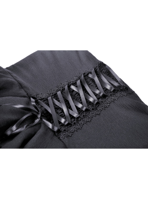 Black Halter Neck Cross Pattern Lace Front And Back Gothic Prom Dress