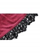 Burgundy Velvet Romantic Lace With Rose Decoration On The Chest Gothic Short Sleeved Dress