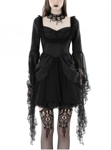 Personalized Black Woven Cuffs Exaggerated Woven Embroidered Ribbon Gothic Palace Dress