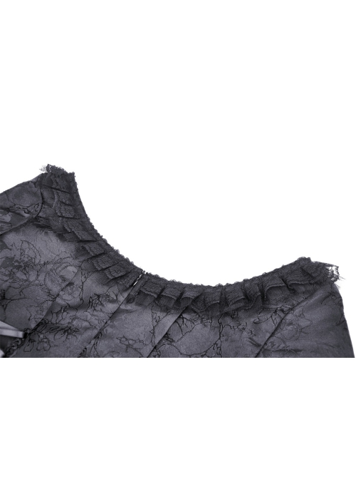 Personalized Black Woven Cuffs Exaggerated Woven Embroidered Ribbon Gothic Palace Dress