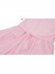 Pink Woven Splicing White Waistcoat With Cross On The Front And Back Bow Tail Gothic Style Short Sleeved Dress