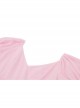 Pink Woven Splicing White Waistcoat With Cross On The Front And Back Bow Tail Gothic Style Short Sleeved Dress