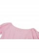 Pink Woven Splicing White Waistcoat With Cross On The Front And Back Bow Tail Gothic Style Short Sleeved Dress