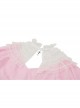 Pink Woven Splicing White Waistcoat With Cross On The Front And Back Bow Tail Gothic Style Short Sleeved Dress