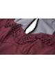Red Dark Pleated Ruffled Mesh Neckline And Back Cross Webbing Decorated Gothic Style Short Sleeved Dress ​
