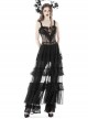 Sexy Black Front Heart Shaped Lace Mesh Gothic Style Extended See Through Dress