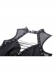 Black Sexy Hollow Mesh Front Chest Metal Eyelet Strap Decorated Gothic Style Sleeveless Dress