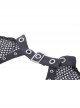 Black Sexy Hollow Mesh Front Chest Metal Eyelet Strap Decorated Gothic Style Sleeveless Dress