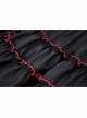 Black And Red Front Chest Cute Hollow Heart Shaped Pattern Frill Lace Up Gothic Style Short Sleeved Lapel Dress