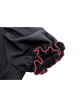 Black And Red Front Chest Cute Hollow Heart Shaped Pattern Frill Lace Up Gothic Style Short Sleeved Lapel Dress