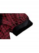 Red Devil Mesh Crescent Decorated Chest Ruffle Round Neck Gothic Short Sleeve Dress