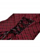 Red Devil Mesh Crescent Decorated Chest Ruffle Round Neck Gothic Short Sleeve Dress