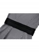 Black And White Striped Delicate Lace On The Front And Black Big Bow Gothic Style Short Sleeved Dress