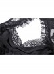 Sexy Black Printed Tube Top Lace Mesh High Low Hem Gothic Style Halter Neck Dress