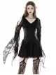 Black Sexy Lace V Neck Off Shoulder Punk Style Long Sleeved Dress