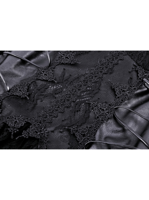 Black Sexy Lace V Neck Off Shoulder Punk Style Long Sleeved Dress