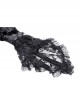 Comfortable Black Velvet Patchwork Lace Long Sleeved Gothic Style Tie Dress