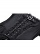Black Simple Chest Eyelet Tied With Japanese Button And Exquisite Lace Neckline Punk Style Short Sleeved Dress
