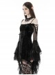 Sexy Black Velvet Patchwork Mesh Trumpet Long Sleeved Gothic Off The Shoulder Dress
