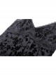 Sexy Black Slightly See Through Rose Print Flocked Gothic Suspender Dress