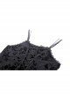 Sexy Black Slightly See Through Rose Print Flocked Gothic Suspender Dress