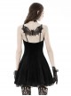 Sexy Black Velvet With Bat Embroidery Pattern On The Back Gothic Suspender Dress