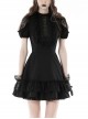 Dark Sexy Black Lace Front Hollow Gothic Style Slim Dress