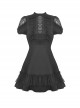 Dark Sexy Black Lace Front Hollow Gothic Style Slim Dress