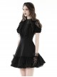 Dark Sexy Black Lace Front Hollow Gothic Style Slim Dress