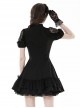 Dark Sexy Black Lace Front Hollow Gothic Style Slim Dress